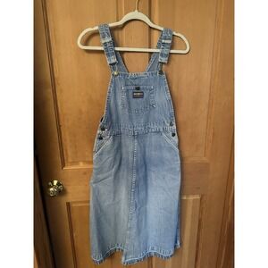 Vintage Oshkosh B'Gosh Light Blue Denim Overall Dress Sz 30" Waist Women's